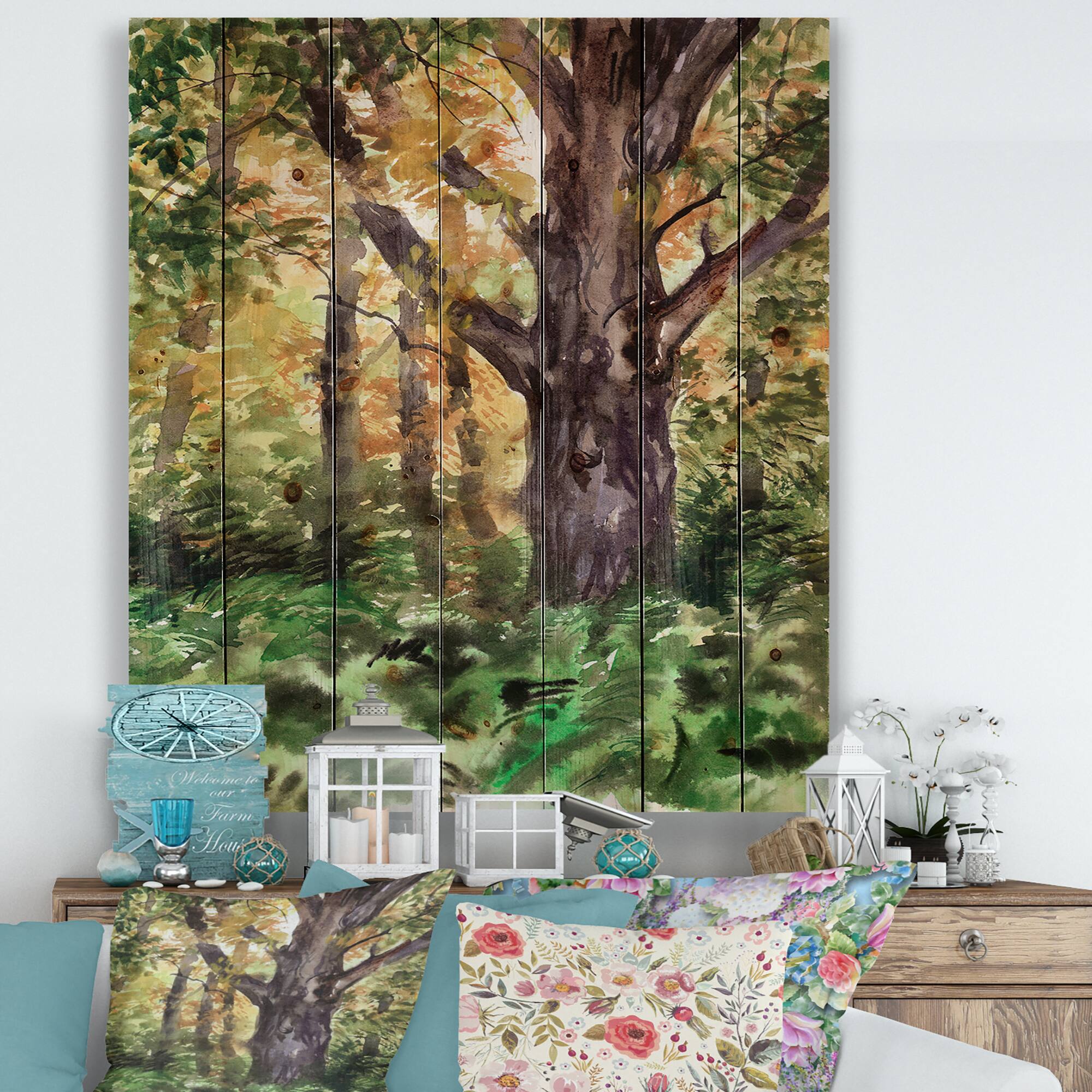 Designart - Large Tree In Autumn Forest